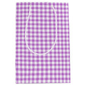Klassieke Gingham Orchidee Paars Medium Cadeauzakje (Voorkant)