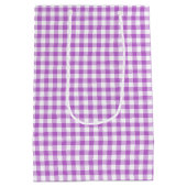 Klassieke Gingham Orchidee Paars Medium Cadeauzakje (Achterkant)