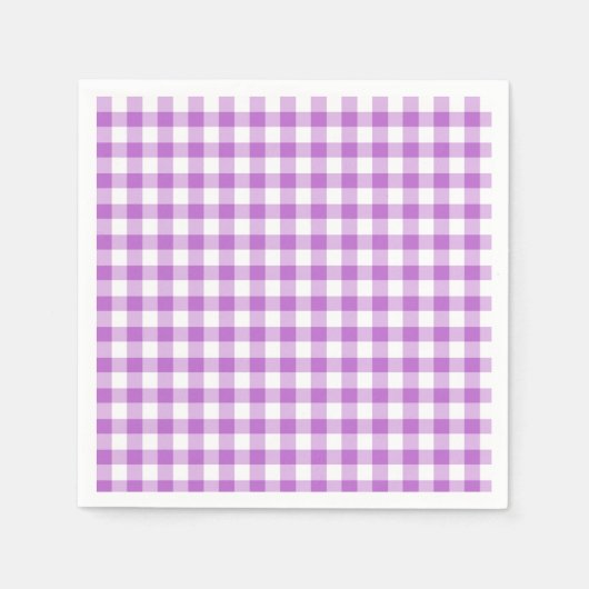 Klassieke Gingham Orchidee Paars Servet (Voorkant)