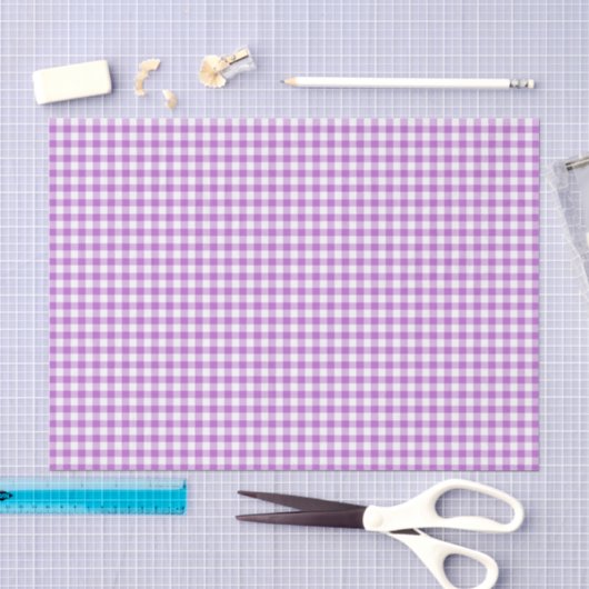 Klassieke Gingham Orchidee Paars Tissuepapier (Craft)