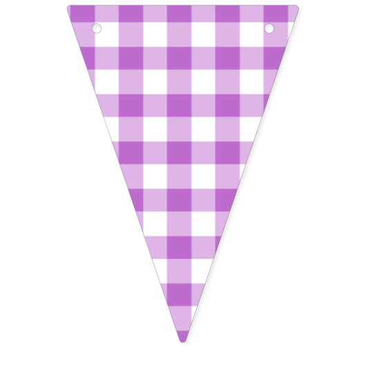 Klassieke Gingham Orchidee Paars Vlaggetjes (Eerste vlag)