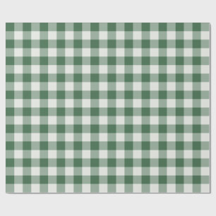 Klassieke Gingham Plaid Kerst in bosgroen Cadeaupapier