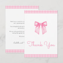 Klassieke Gingham Roze Strik Baby Shower