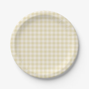 Klassieke Gingham van de Vroege Herfst Gouden Ta Papieren Bordje