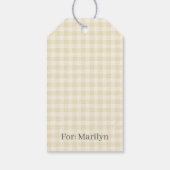 Klassieke Gingham van Vroeg Herfst | Gouden Tarwe Cadeaulabel (Achterkant)