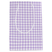 Klassieke Gingham Zachte Lavendel Medium Cadeauzakje (Voorkant)