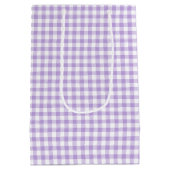 Klassieke Gingham Zachte Lavendel Medium Cadeauzakje (Achterkant)