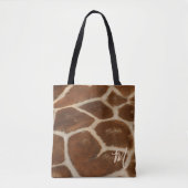 Klassieke Giraffeprint Tote Bag met Eigen Monogram (Voorkant)
