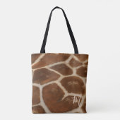 Klassieke Giraffeprint Tote Bag met Eigen Monogram (Achterkant)