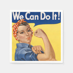 Klassieke Girl Power Empowerment Pop Art Print Servet