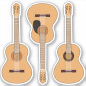 Klassieke gitaar 3 pcs! sticker (Voorkant)
