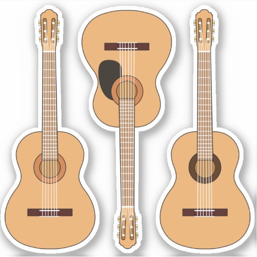 Klassieke gitaar 3 pcs! sticker (Voorkant)