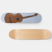 Klassieke Gitaar Art Print op lichtblauw Persoonlijk Skateboard (Horizontaal)