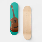 Klassieke Gitaar Art Print op Pool Green Persoonlijk Skateboard (Voorkant)