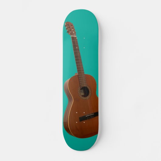 Klassieke Gitaar Art Print op Pool Green Persoonlijk Skateboard (Voorkant)