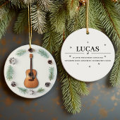 Klassieke Gitaar Kerst Krans Pine Cone Custom Keramisch Ornament