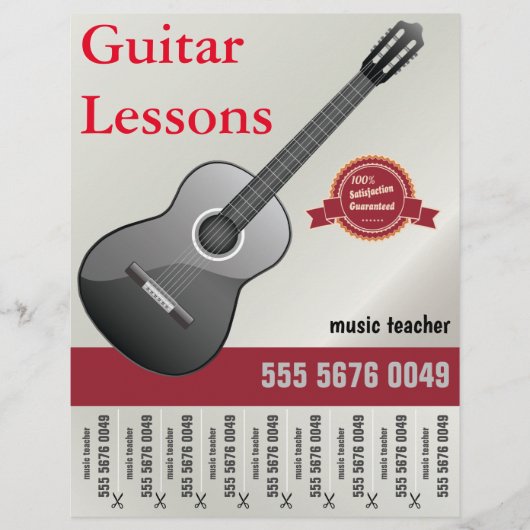 Klassieke gitaar Lessen Muziek Tutor Flyer (Voorkant)