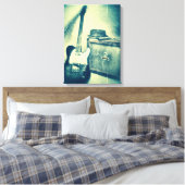 Klassieke gitaar met Amp Bluesman canvas Afdruk (Insitu (Slaapkamer))