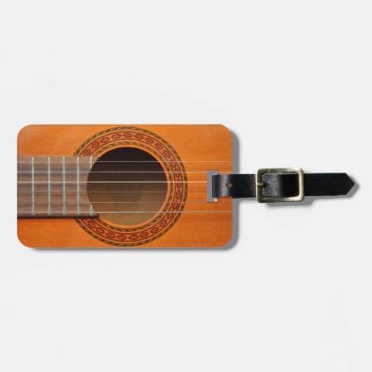 Klassieke gitaar oranje bagagelabel (Voorkant horizontaal)