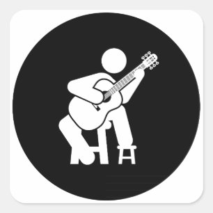 Klassieke gitaar vierkante sticker