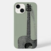 Klassieke gitaarinkt schets Pop kunst Case-Mate iPhone Case (Achterkant)