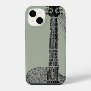 Klassieke gitaarinkt schets Pop kunst iPhone 14 Hoesje