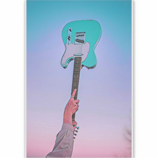 Klassieke gitaarkunst sticker (Voorkant)