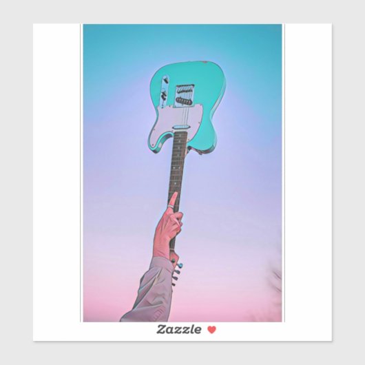 Klassieke gitaarkunst sticker (Vel)