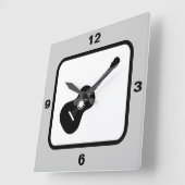 Klassieke gitaarmuziekthema vierkante klok (Hoek)