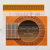 Klassieke gitaaroverweging programmakaart (Voorkant / Achterkant)