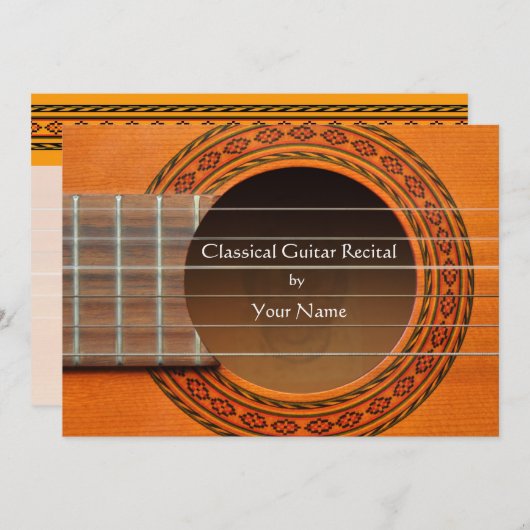 Klassieke gitaaroverweging programmakaart (Voorkant / Achterkant)