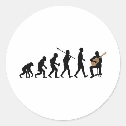 Klassieke gitarist ronde sticker (Voorkant)