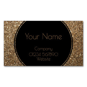 Klassieke Glamor Gatsby Black en Gold Glitter Magnetisch Visitekaartje