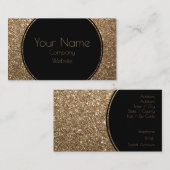 Klassieke Glamor Gatsby Black en Gold Glitter Visitekaartje (Voorkant / Achterkant)