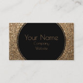 Klassieke Glamor Gatsby Black en Gold Glitter Visitekaartje (Voorkant)