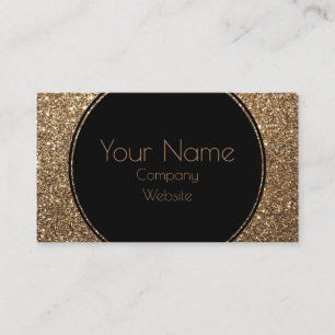 Klassieke Glamor Gatsby Black en Gold Glitter Visitekaartje