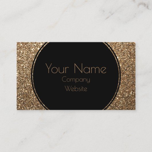Klassieke Glamor Gatsby Black en Gold Glitter Visitekaartje (Voorkant)