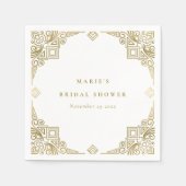 Klassieke Glamour Gouden Art Deco Versierde Bruilo Servet (Voorkant)