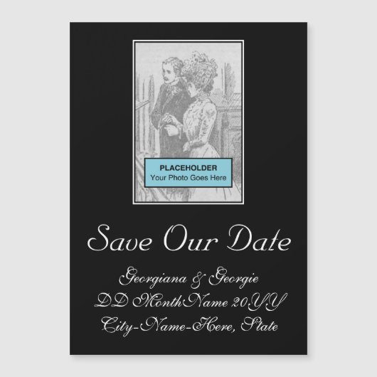 Klassieke, glamoureuze "SAVE our DATE!" Magnetisch (Voorkant)