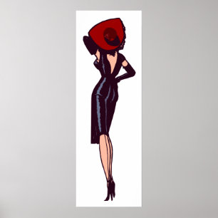 Klassieke glamourgirl retro pin-up poster