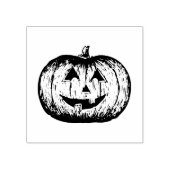 Klassieke Glimlachende Jack-o'-lantaarn Pompoen Sc Rubberstempel (Afrduk)