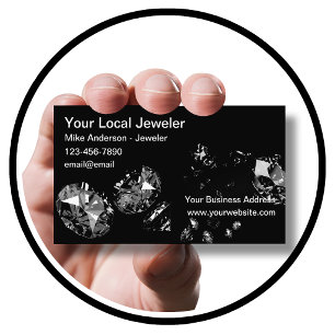 Klassieke Glitzy Juwelier Thema Zakelijke Kaarten Visitekaartje