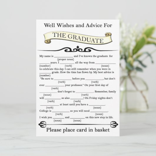 Klassieke goedwensen en advies voor de Afstuderen Kaart (Staand voorkant)