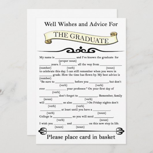 Klassieke goedwensen en advies voor de Afstuderen Kaart (Voorkant / Achterkant)