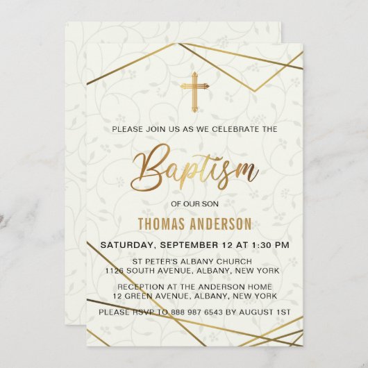 Klassieke  Gold Baptisme Kaart (Voorkant / Achterkant)