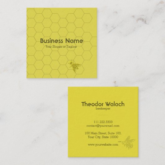 Klassieke Gold Bee Professional Vierkante Visitekaartje (Voorkant / Achterkant)