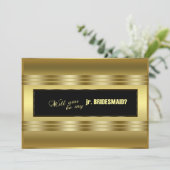 Klassieke Gold Black zal je mijn jr zijn. Bridesma Kaart (Staand voorkant)