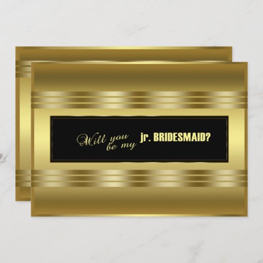 Klassieke Gold Black zal je mijn jr zijn. Bridesma Kaart (Voorkant / Achterkant)