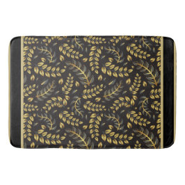 Klassieke Gold Bronze bladeren op zwart Badmat