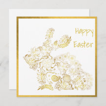 Klassieke Gold Bunny Easter Kaart
